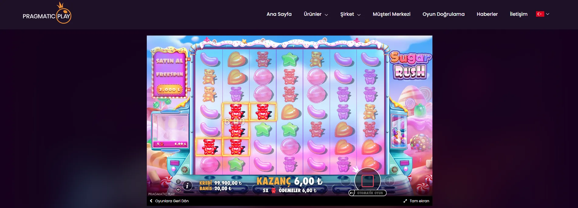 Sugar rush tumble özelliği nasıl çalışır